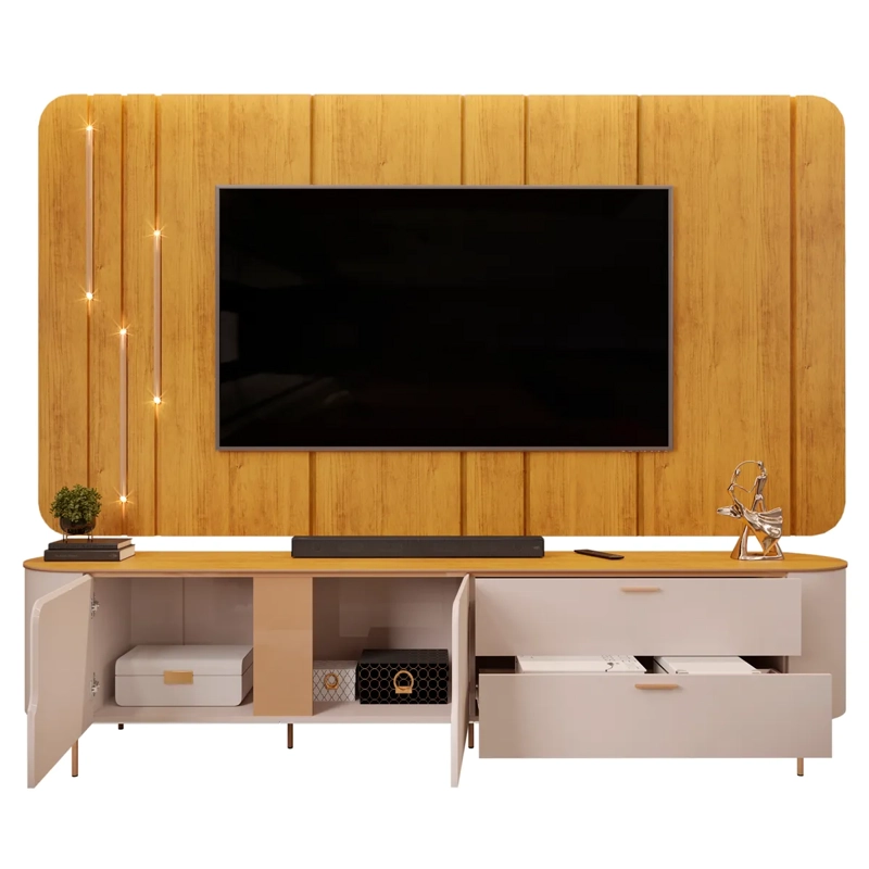 CENTRO DE ENTRETENCIÓN DI PORETTI DESIGN CELINE 2C 2P CAFÉ 70" - 2