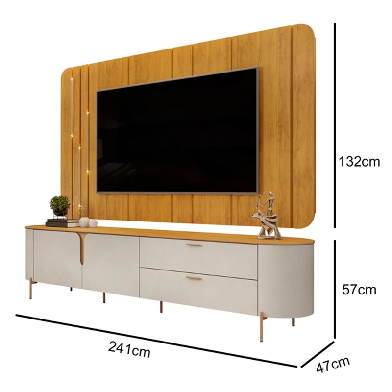 CENTRO DE ENTRETENCIÓN DI PORETTI DESIGN CELINE 2C 2P CAFÉ 70" - 3