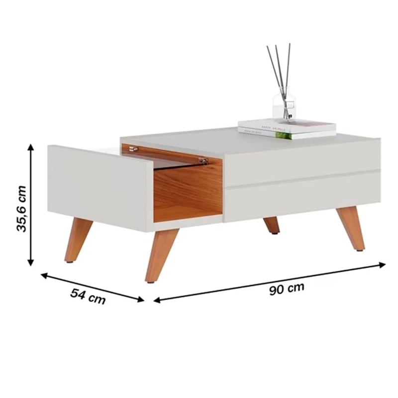 MESA DE CENTRO DI PORETTI DESIGN NORONHA BLANCO 90 X 54 CM 1C - 3