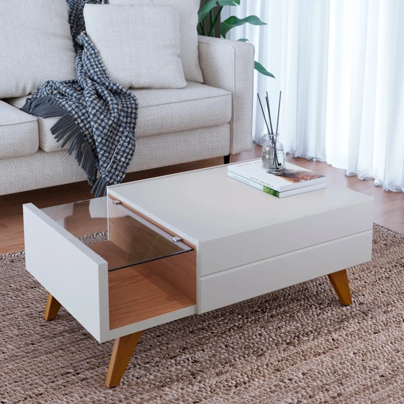 MESA DE CENTRO DI PORETTI DESIGN NORONHA BLANCO 90 X 54 CM 1C - 5