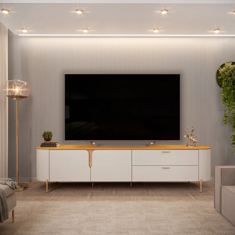 RACK DI PORETTI DESIGN CELINE 70" 2C 2P CAFÉ - 4