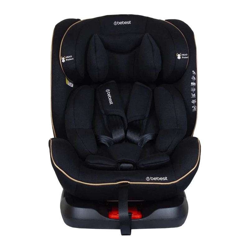 SILLA DE AUTO BEBE CONVERTIBLE SUPRA 360 ISOFIX NEGRA DORADA - 3