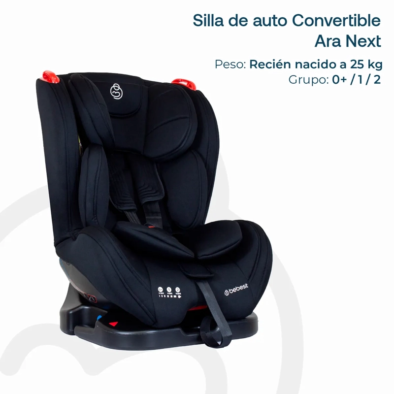 SILLA DE AUTO BEBE CONVERTIBLE ARA NEXT NEGRO BEBESIT - 4