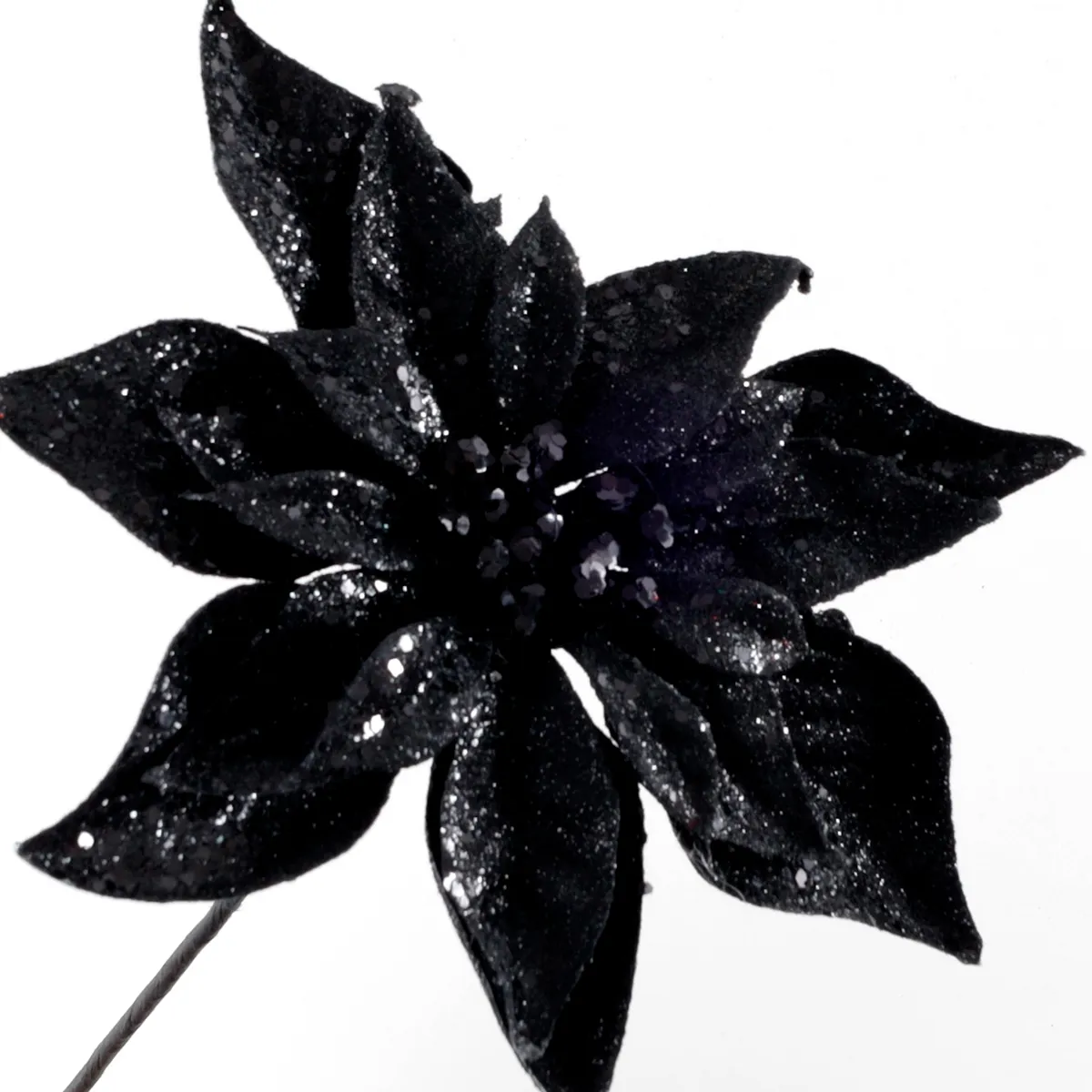 ADORNO NAVIDEÑO RIPLEY HOME POINSETIA NEGRO/GLITTER - 4