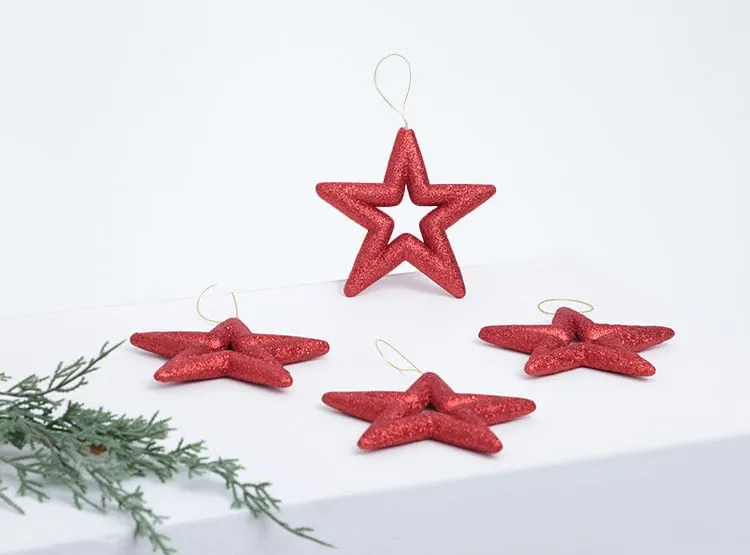 ADORNO NAVIDEÑO RIPLEY HOME SET X4 ESTRELLA ROJO - 1