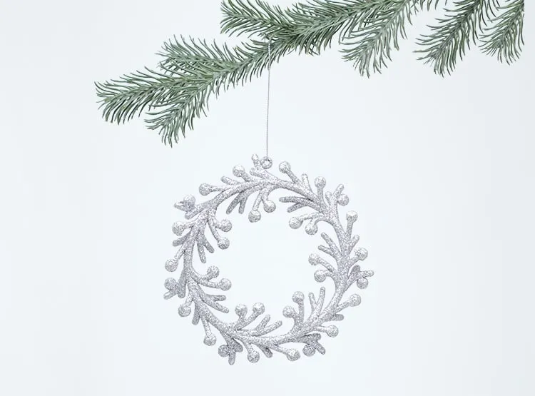 ADORNO NAVIDEÑO RIPLEY HOME SET X2 CORONA PLATEADA - 1