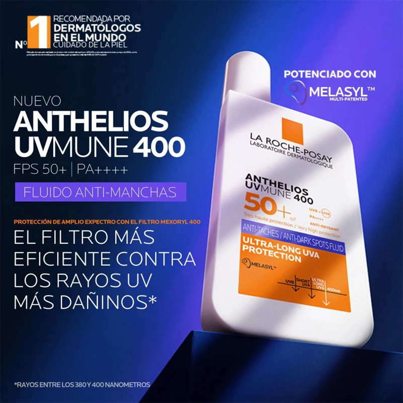 PROTECTOR SOLAR ROSTRO LA ROCHE POSAY ANTHELIOS UV MUNE 400 ANTIMANCHAS SPF50+ 50 ML - 4