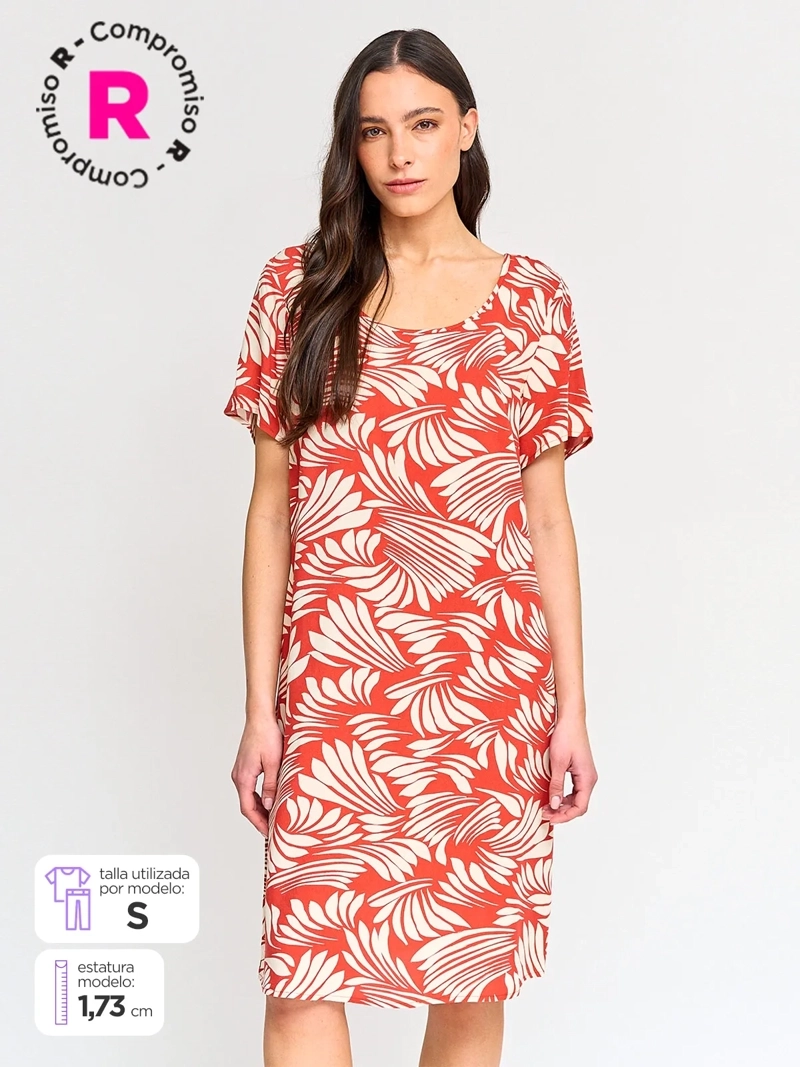 VESTIDO MUJER AZIZ CORTO ESTAMPADO - 1