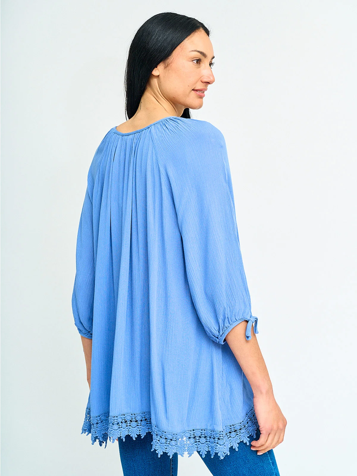 BLUSA MUJER AZIZ MANGA 3/4 MACRAMÉ - 2