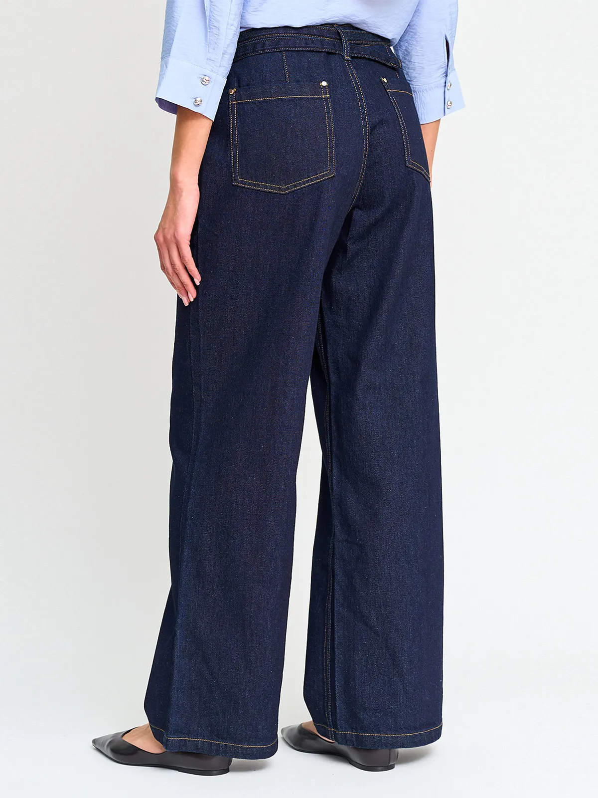JEANS MUJER CACHAREL ALGODÓN PIERNA ANCHA - 2