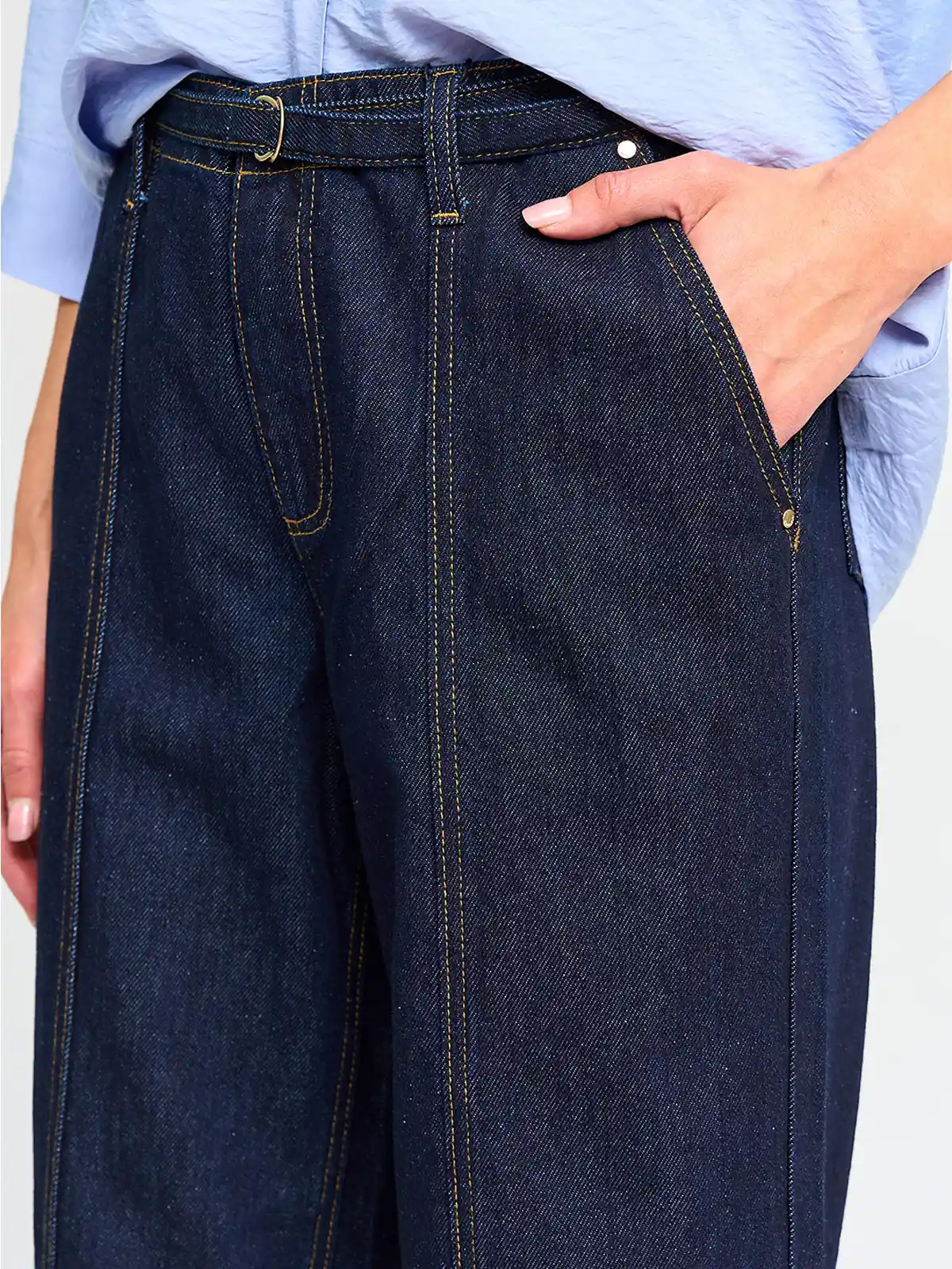 JEANS MUJER CACHAREL ALGODÓN PIERNA ANCHA - 3