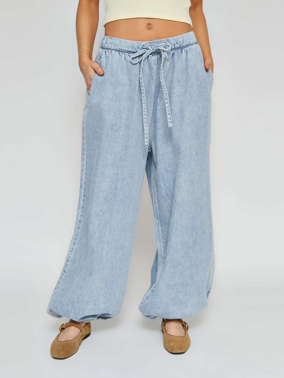 JEANS MUJER INDEX ALGODÓN BOMBACHO AMARRA - 2
