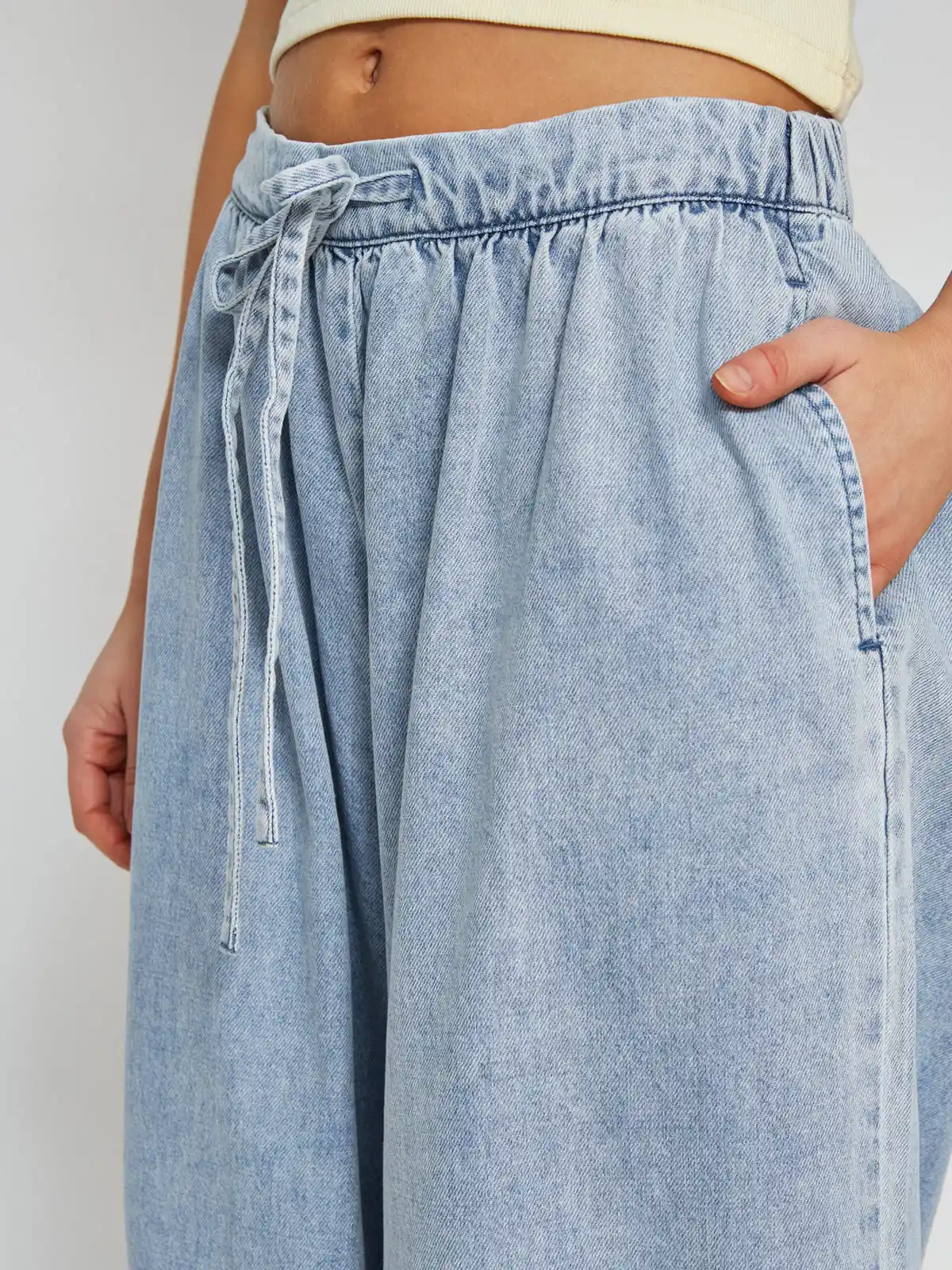 JEANS MUJER INDEX ALGODÓN BOMBACHO AMARRA - 4