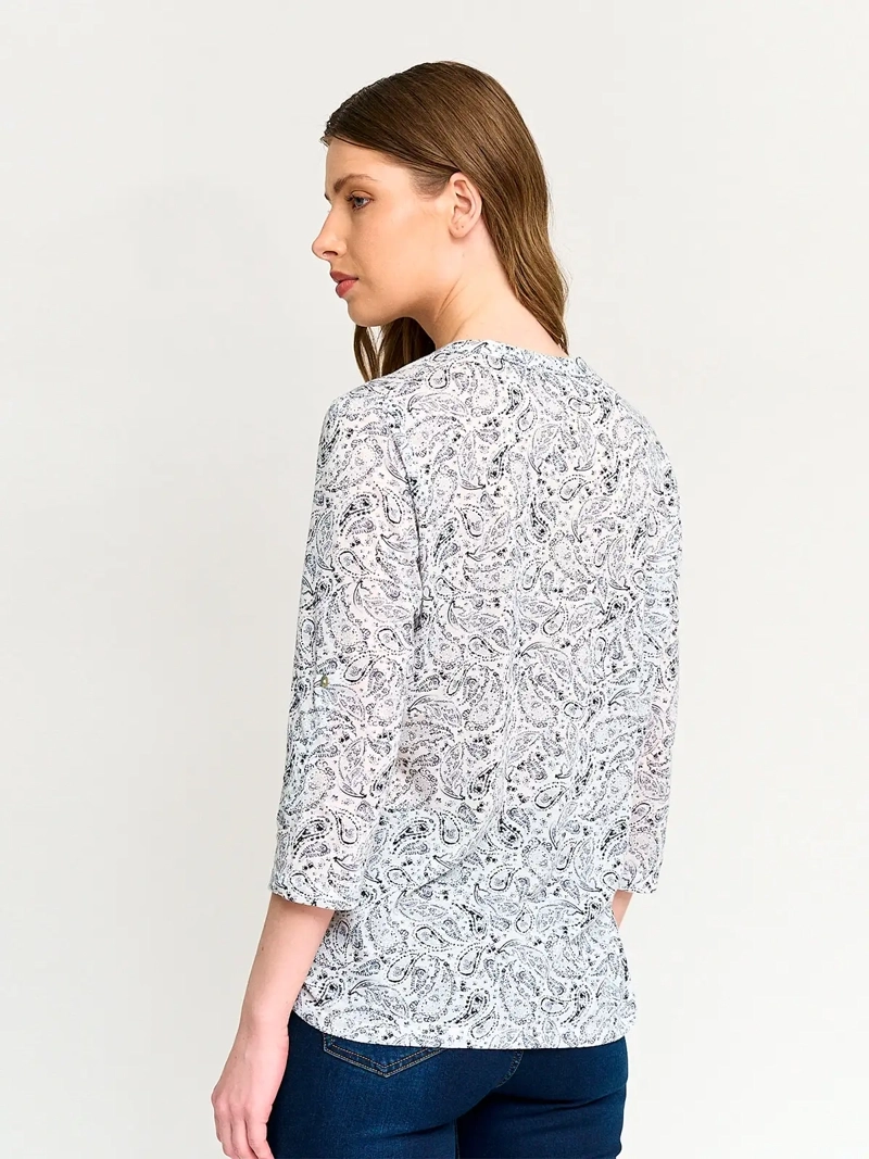 POLERA MUJER AZIZ MANGA 3/4 ESTAMPADA - 2