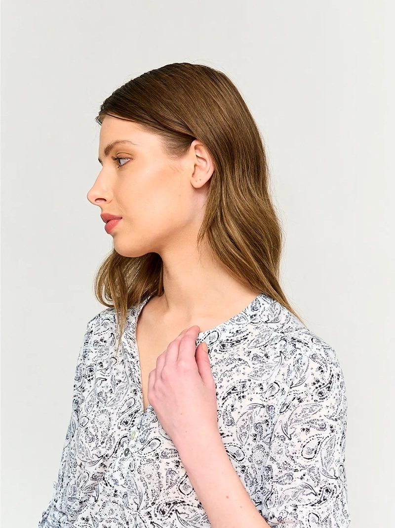 POLERA MUJER AZIZ MANGA 3/4 ESTAMPADA - 3