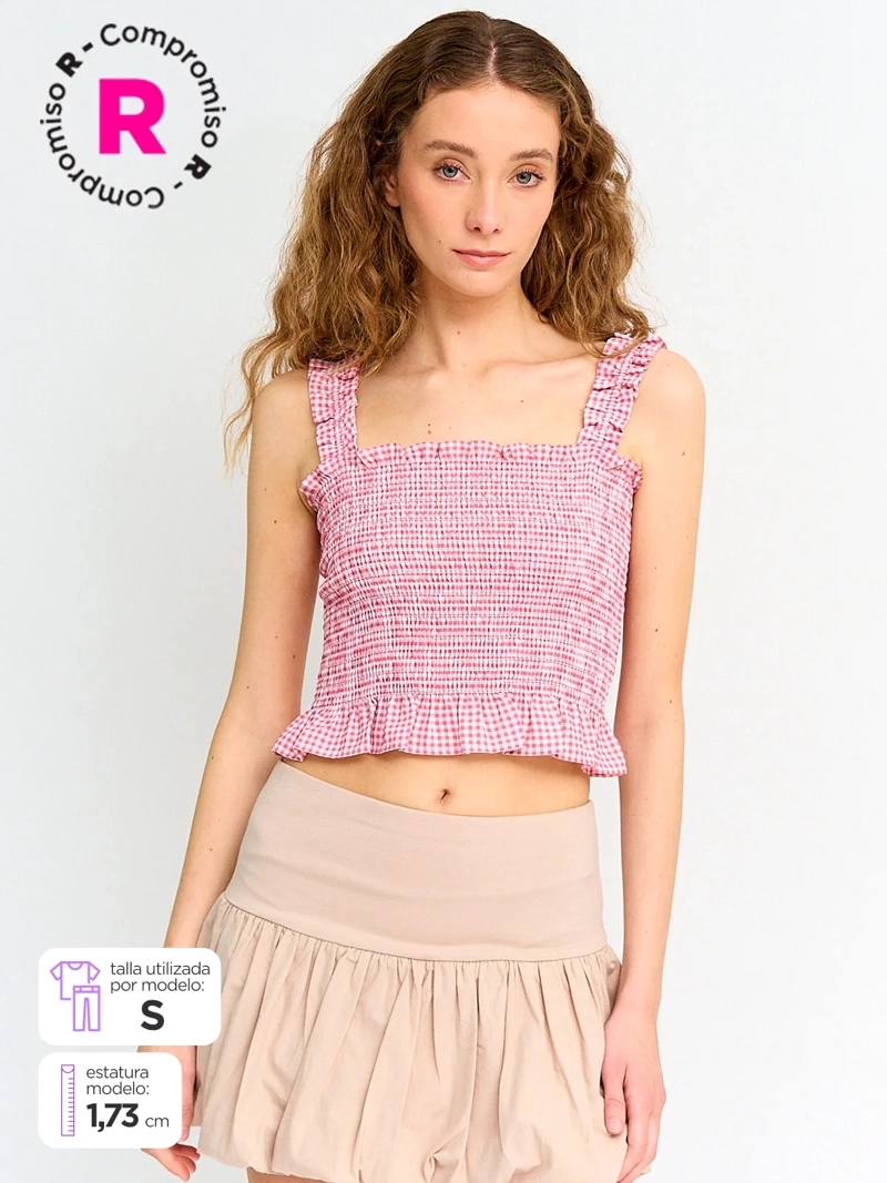 BLUSA MUJER INDEX SIN MANGAS PANAL FLORES - 1