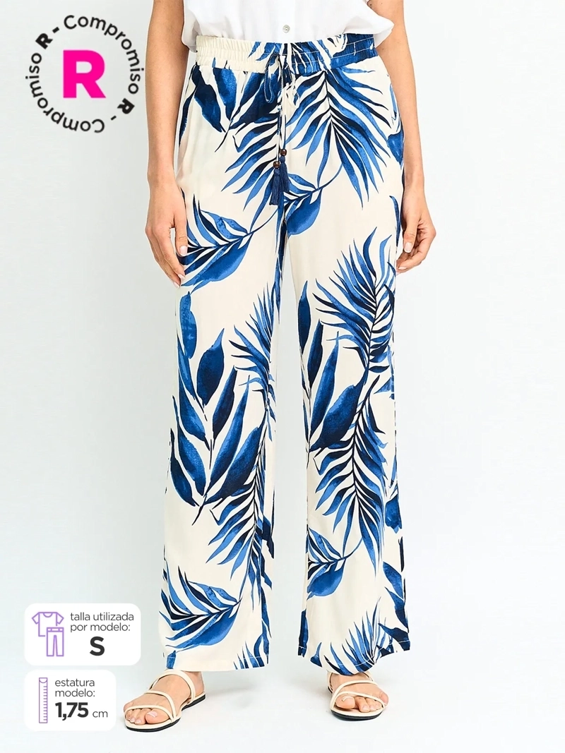 PANTALÓN MUJER AZIZ FLUIDO ESTAMPADO - 1
