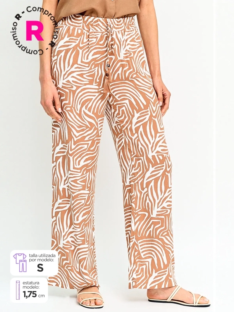 PANTALÓN MUJER AZIZ FLUIDO ESTAMPADO - 1