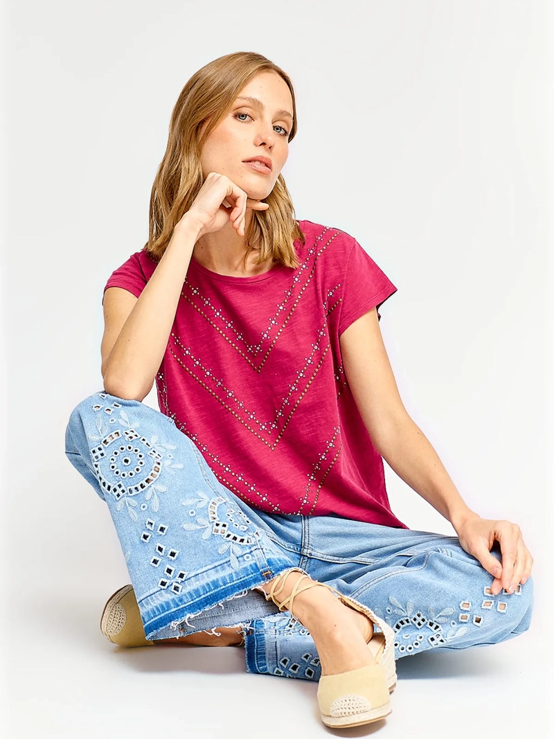 POLERA MUJER TATIENNE ALGODÓN MANGA CORTA - 4