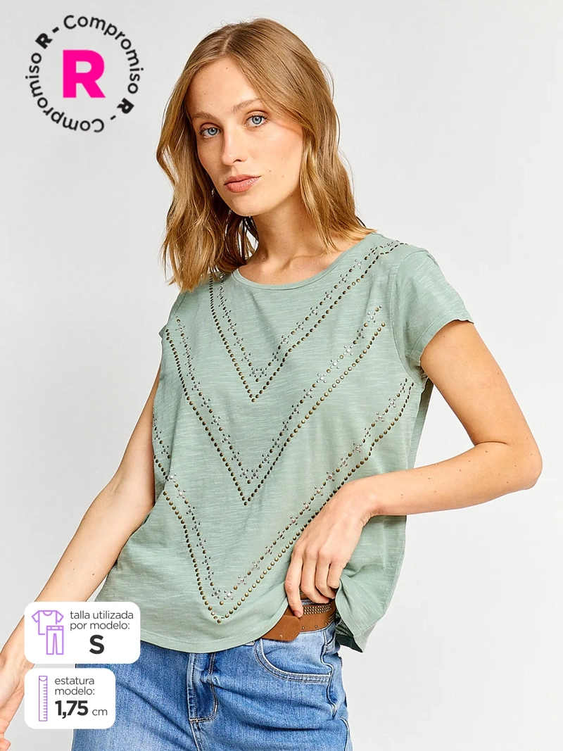 POLERA MUJER TATIENNE ALGODÓN MANGA CORTA - 1