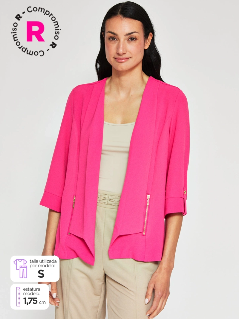 BLAZER MUJER CACHAREL MANGA 3/4 TEXTURADO - 1