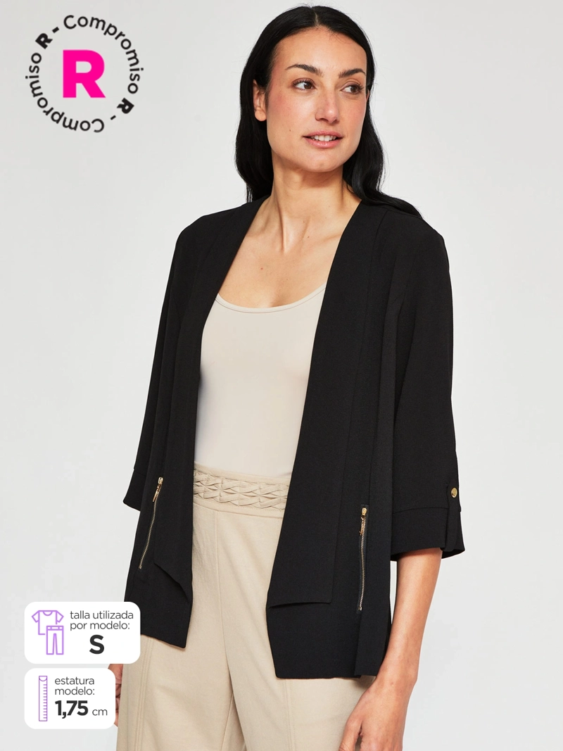BLAZER MUJER CACHAREL MANGA 3/4 TEXTURADO - 1