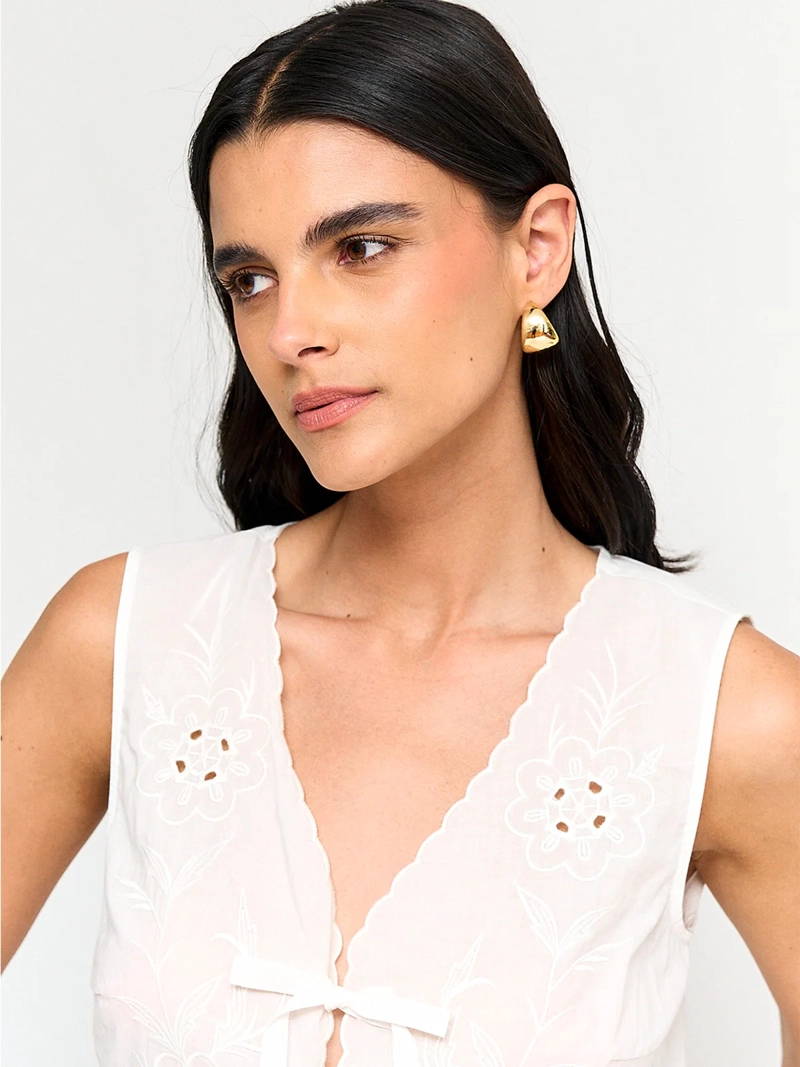 BLUSA MUJER MARQUIS ALGODÓN AMARRAS BRODERIE - 3