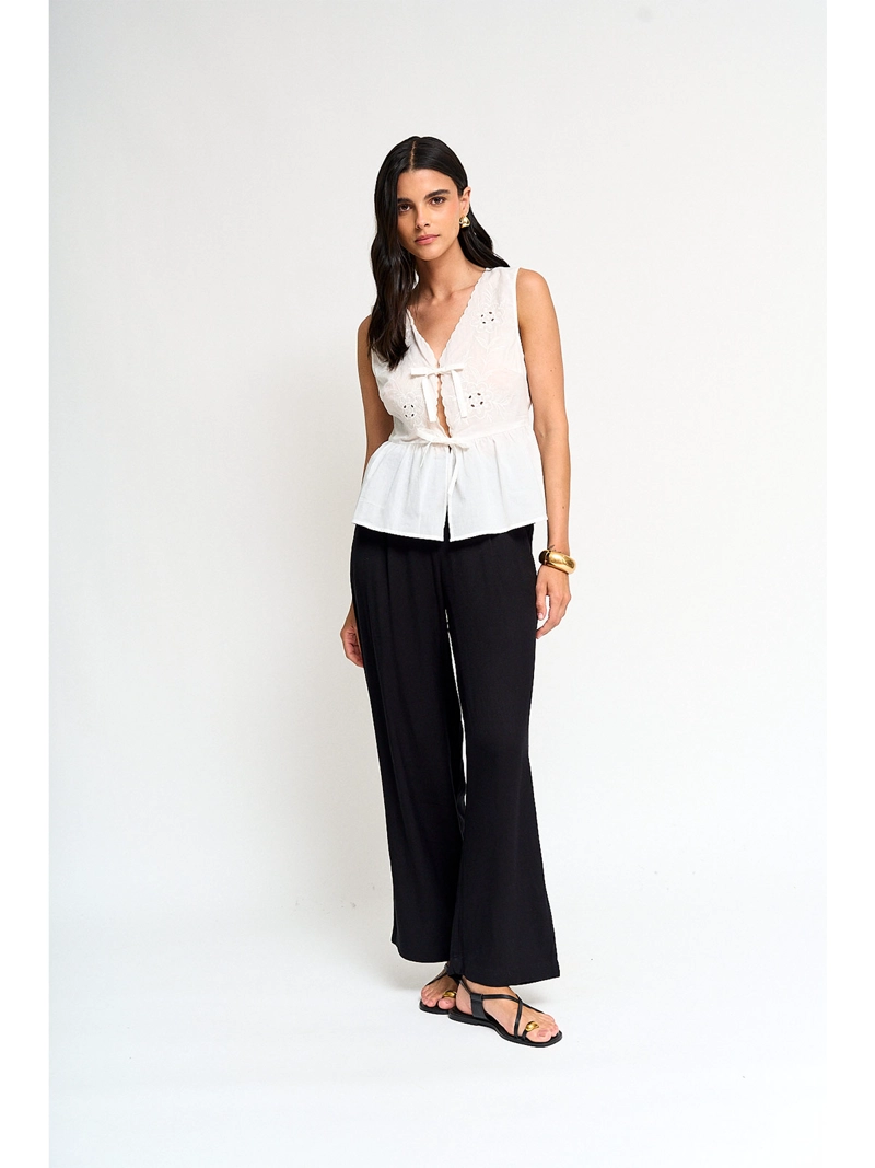 BLUSA MUJER MARQUIS ALGODÓN AMARRAS BRODERIE - 4