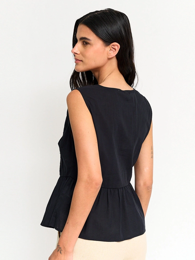 BLUSA MUJER MARQUIS ALGODÓN AMARRAS BRODERIE - 2