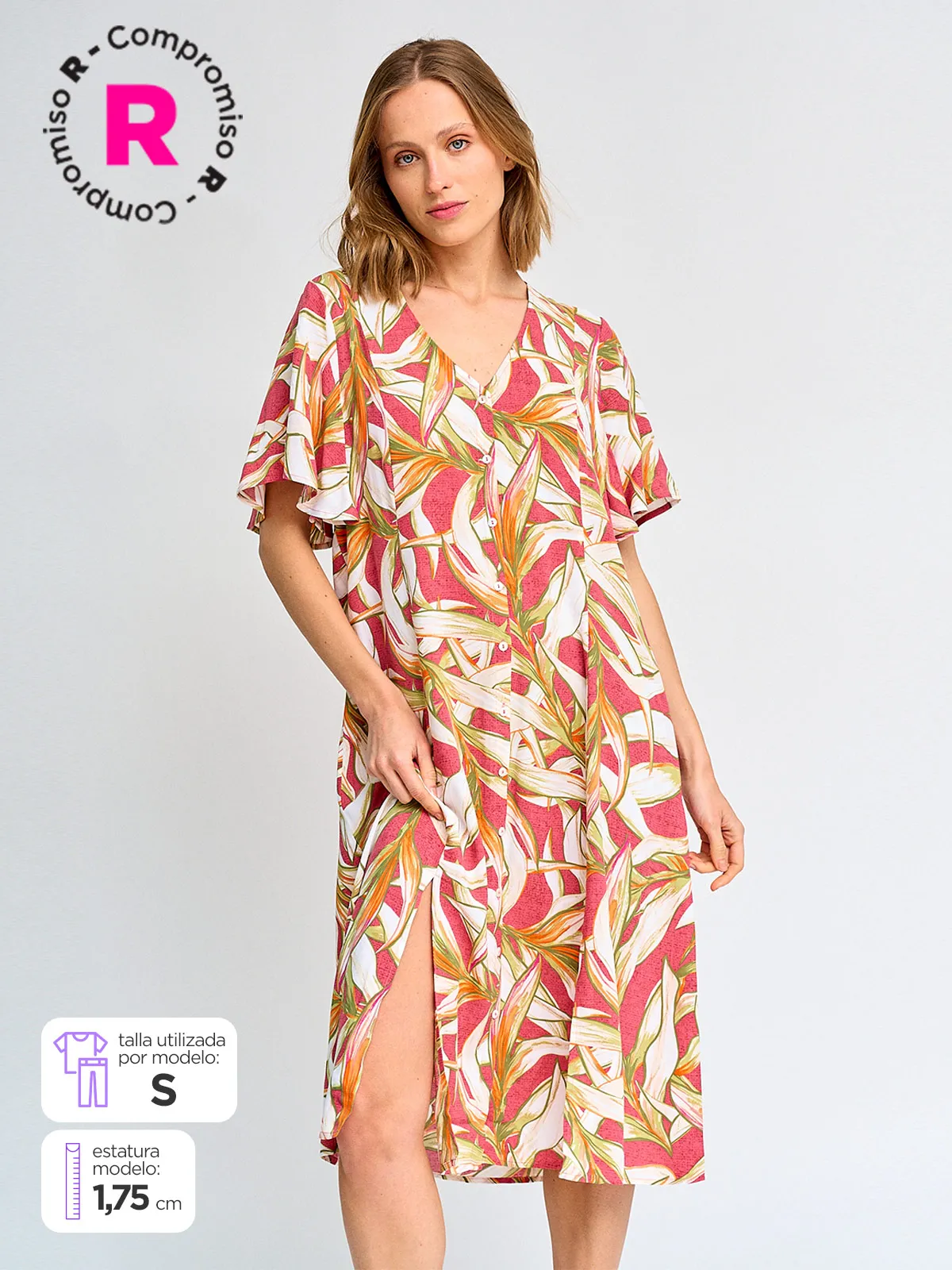VESTIDO MUJER AZIZ LARGA ESTAMPADO - 1