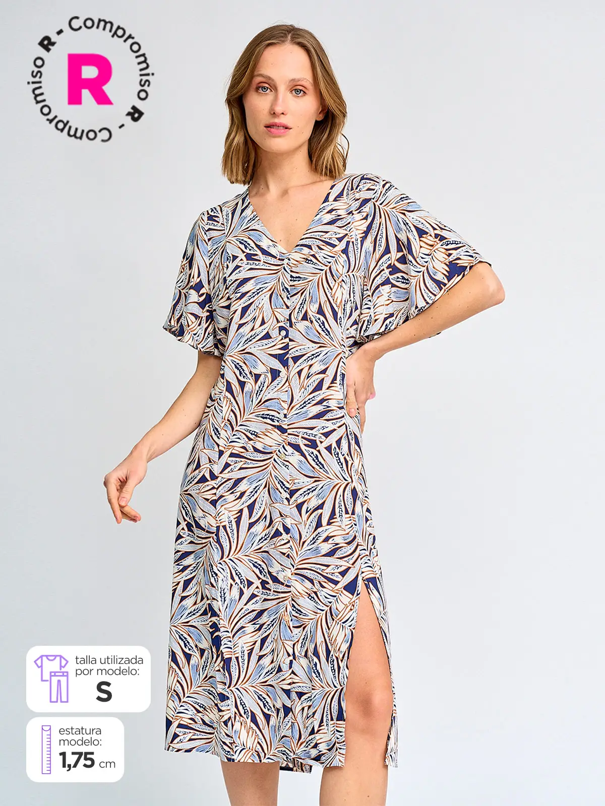 VESTIDO MUJER AZIZ LARGA ESTAMPADO - 1