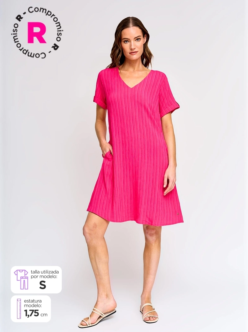 VESTIDO MUJER CACHAREL CORTO TEXTURA - 1