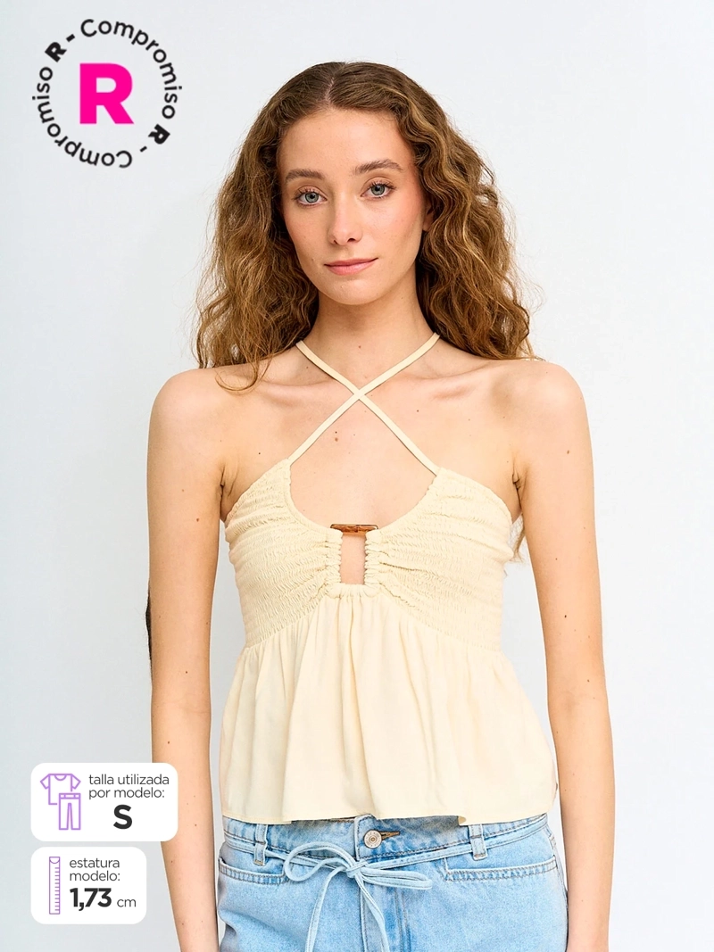 BLUSA MUJER INDEX ESCOTE ARGOLLA SIN MANGAS