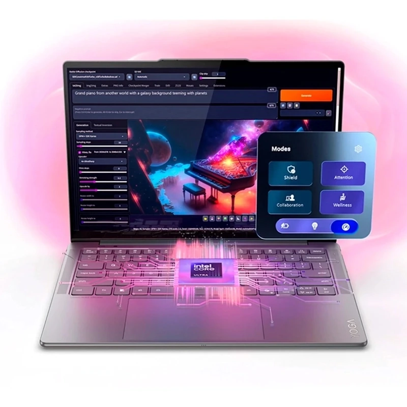 NOTEBOOK LENOVO YOGA SLIM 7 AURA EDITION INTEL CORE ULTRA 7 32GB RAM 1TB SSD TOUCH 14” - 8