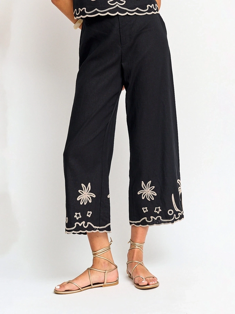 PANTALÓN MUJER TATIENNE LINO BORDADO - 2
