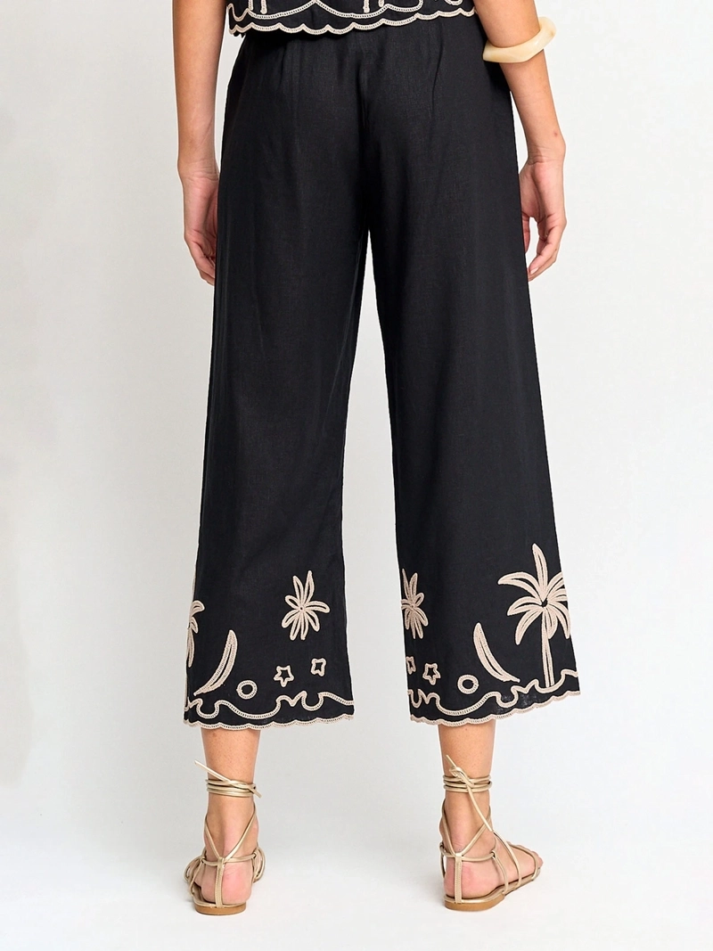 PANTALÓN MUJER TATIENNE LINO BORDADO - 3