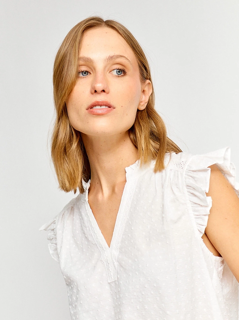 BLUSA MUJER REGATTA ALGODÓN SIN MANGAS MACRAMÉ - 3