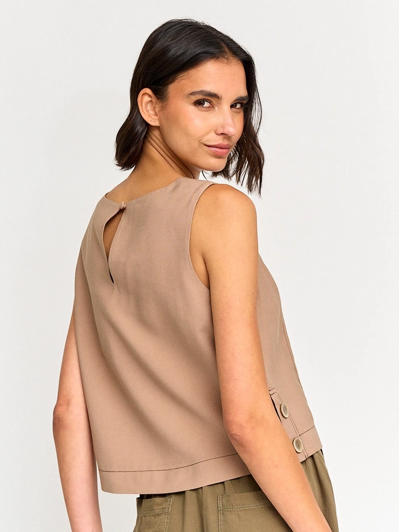 BLUSA MUJER REGATTA SIN MANGAS BOTONES COSTADO - 2