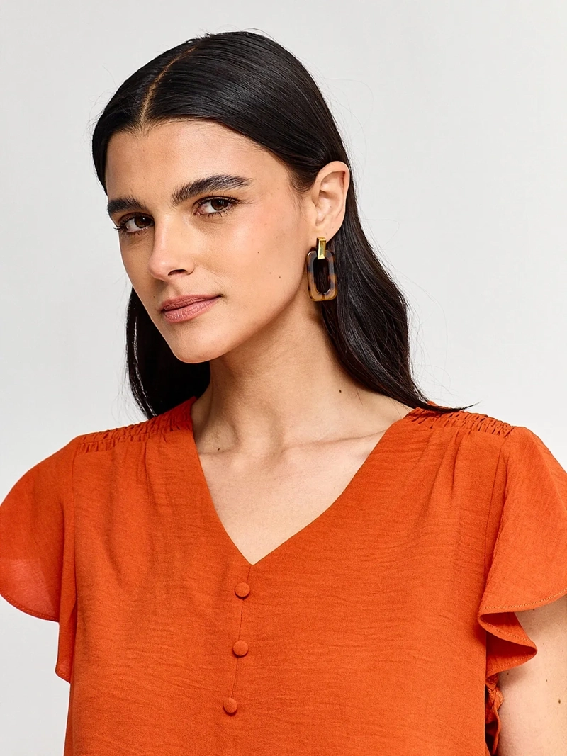 BLUSA MUJER REGATTA MANGA CORTA BOTÓN FORRADO - 3