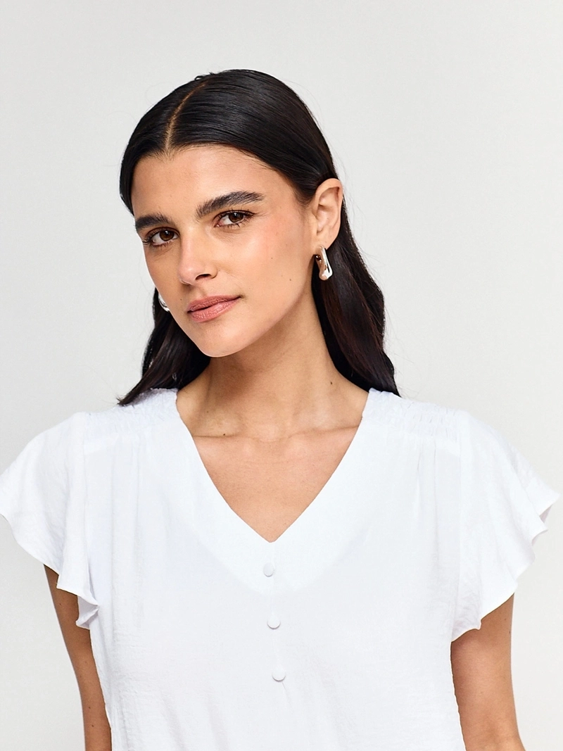 BLUSA MUJER REGATTA MANGA CORTA BOTÓN FORRADO - 3