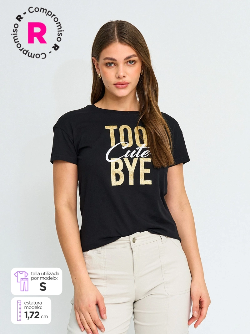 POLERA MUJER INDEX ALGODÓN MANGA CORTA