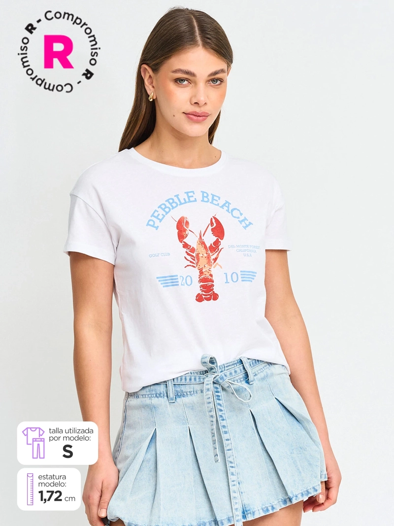 POLERA MUJER INDEX ALGODÓN MANGA CORTA - 1