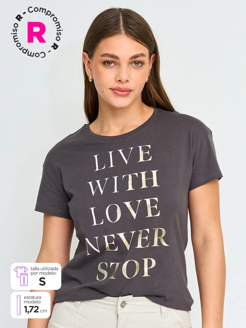 POLERA MUJER INDEX ALGODÓN MANGA CORTA - 1