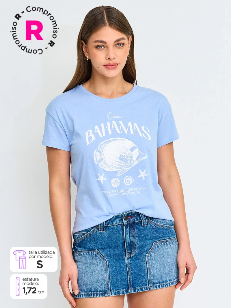 POLERA MUJER INDEX ALGODÓN MANGA CORTA - 1