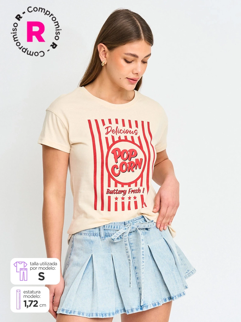 POLERA MUJER INDEX ALGODÓN MANGA CORTA - 1