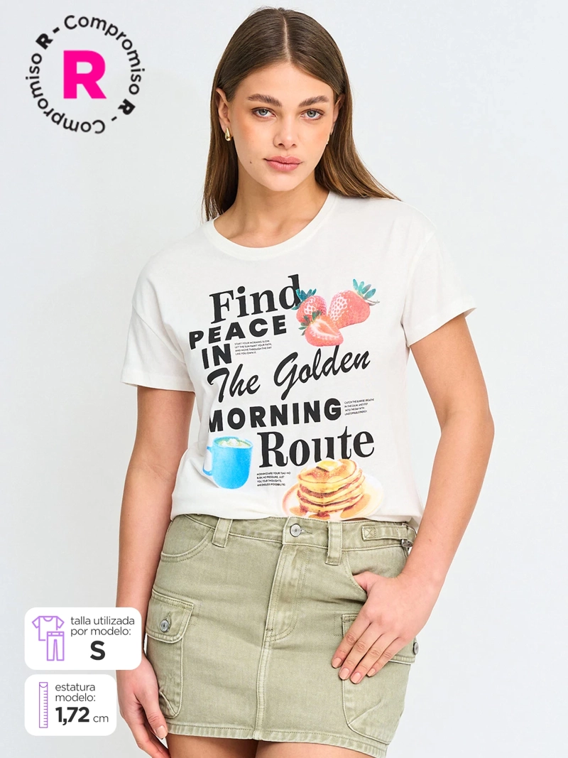 POLERA MUJER INDEX ALGODÓN MANGA CORTA