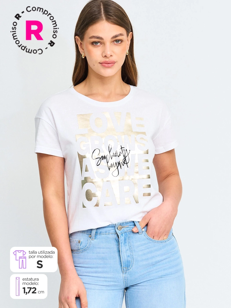 POLERA MUJER INDEX ALGODÓN MANGA CORTA - 1