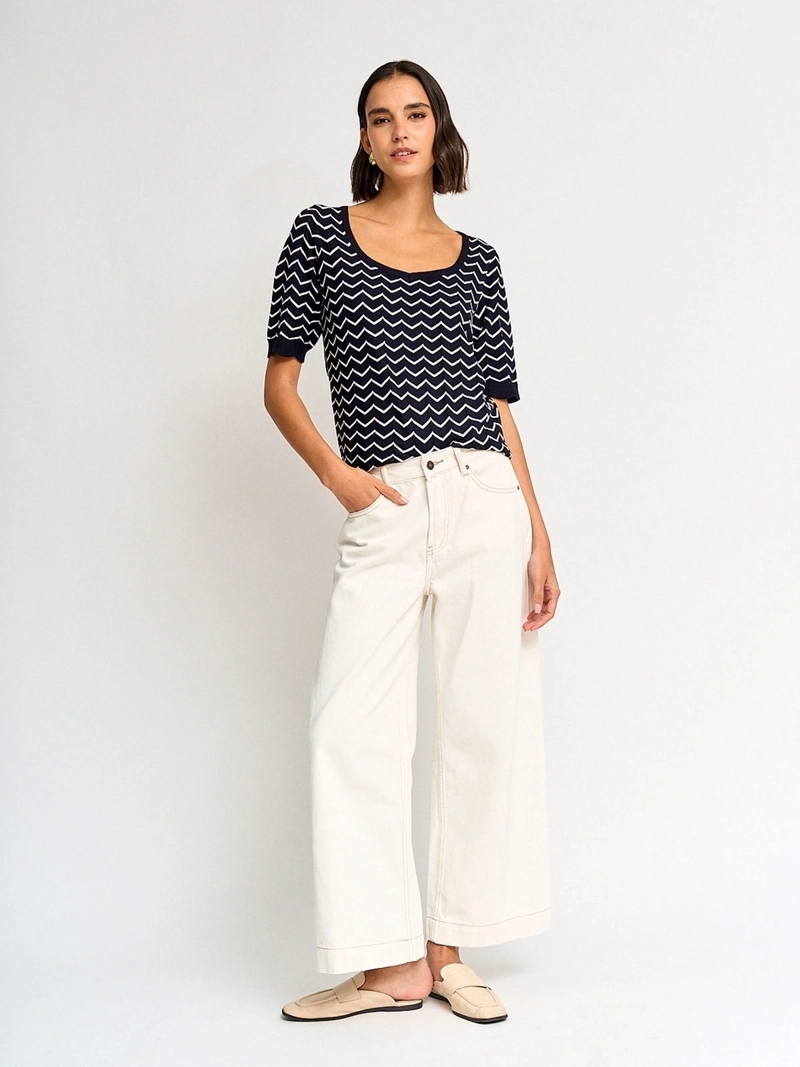 SWEATER MUJER CACHAREL CUELLO EN V MANGA CORTA - 4