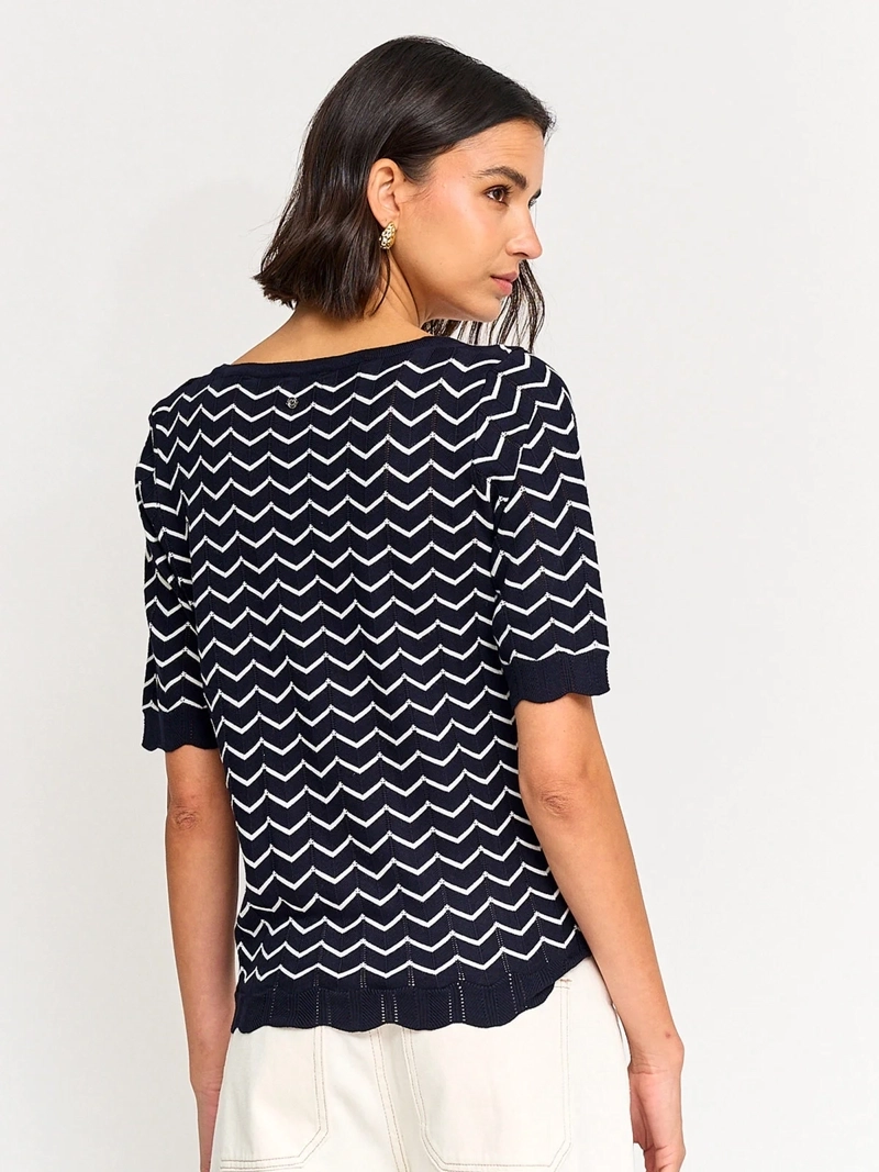 SWEATER MUJER CACHAREL CUELLO EN V MANGA CORTA - 2