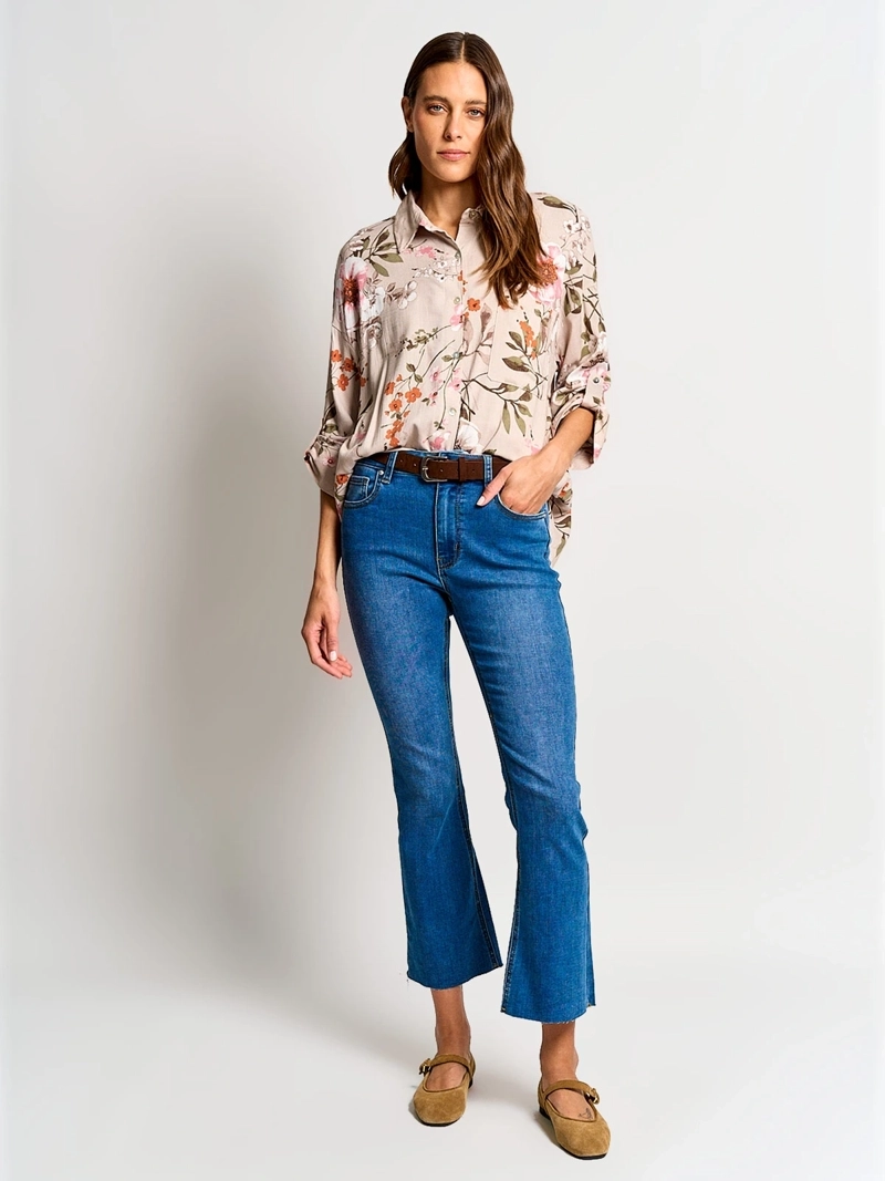 BLUSA MUJER AZIZ LINO MANGA 3/4 ESTAMPADA - 4